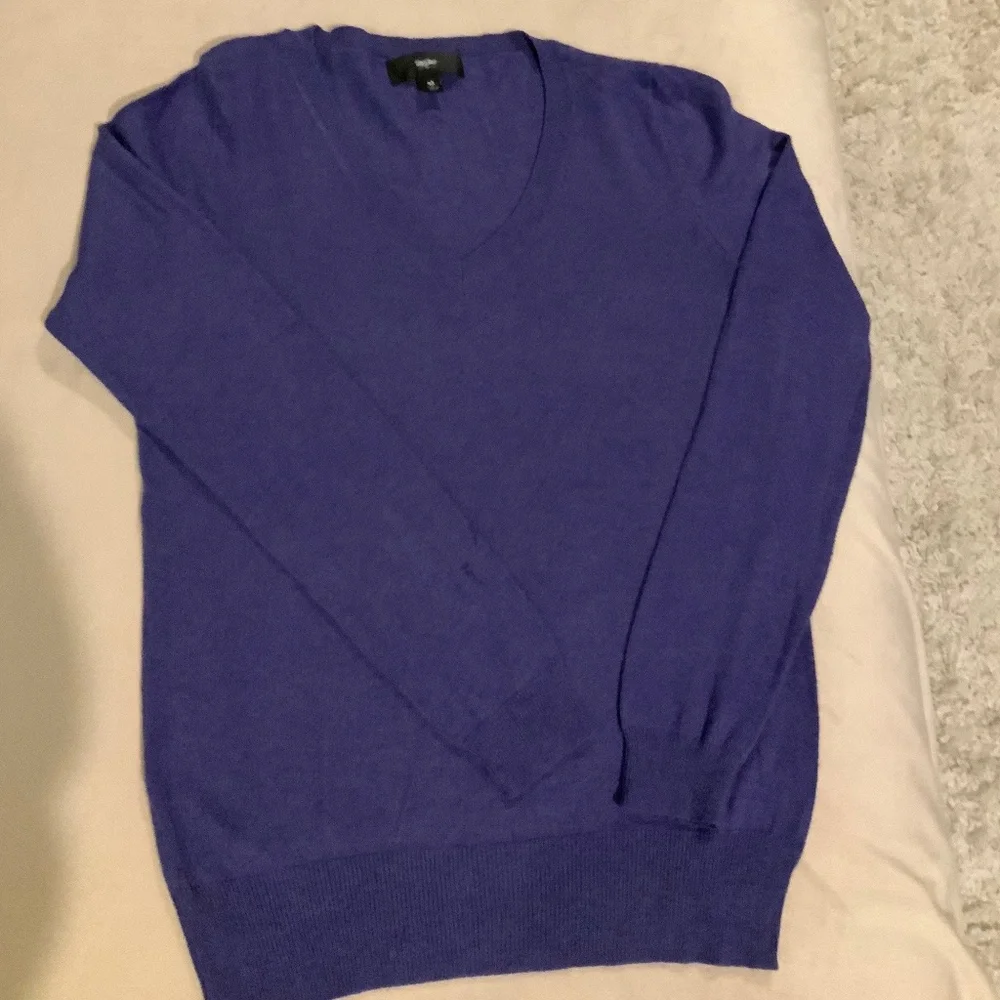 Mossimo Purple M V-neck Sweater Timeless Classic Cottagecore Golf Officecore